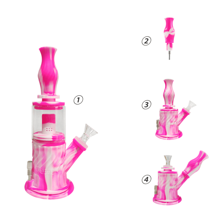 Waxmaid Bong, Silicone and Glass Water Pipe